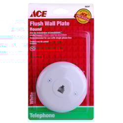 Ace White 1 gang Plastic Telephone Wall Plate 1 pk