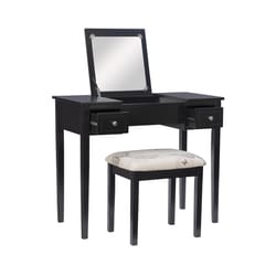 Linon Home Decor Vannoy Modern 18 in. W X 36 in. L Rectangular Vanity Table Set