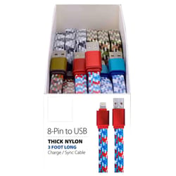 Blazing Voltz Lightning to USB Cable 3 ft. Assorted