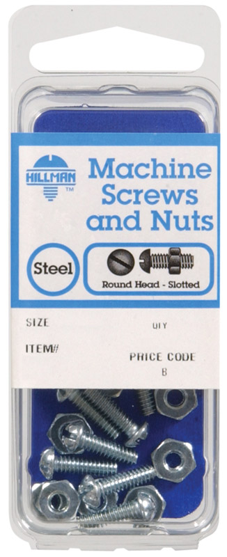 UPC 008236037562 product image for Hillman No. 6-32 in. x 3/4 in. L Slotted Round Head Zinc-Plated Steel Machine Sc | upcitemdb.com