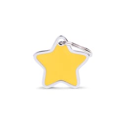 MyFamily Charms Yellow Star Metal Dog Pet Tags Small