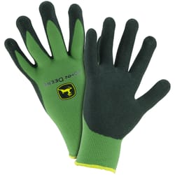 West Chester John Deere Unisex Foam Palm Dipped Gloves Black/Green L 1 pair