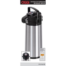 OGGI Black/Silver ABS Plastic/Stainless Steel Lever Action Pump Glass Liner 64 oz