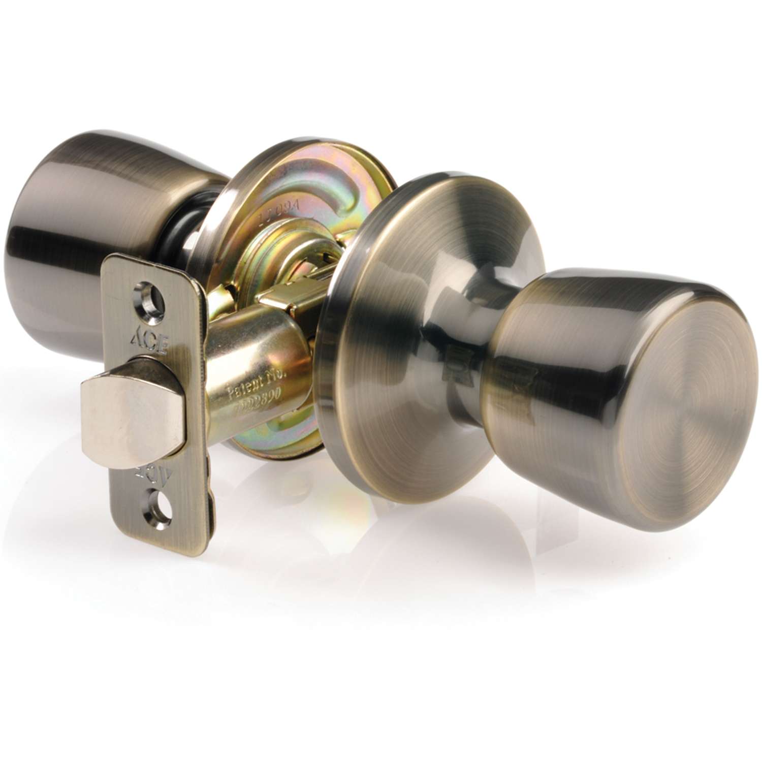 Ace Tulip Antique Brass Steel Passage Door Knob 3 Right or Left Handed