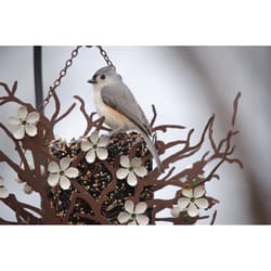 Desert Steel Pear Blossom Wild Bird 8 oz Steel Seed Cake Holder Bird Feeder 2 ports