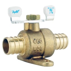 Apollo 3/4 in. Brass Crimp Ball Valve with Mounting Pad Standard Port