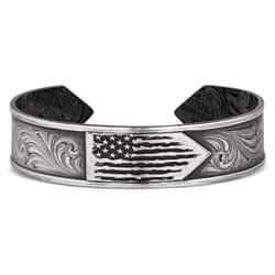 Montana Silversmiths Men's American Made Strength Cuff Black/Silver Bracelet One Size Fits Most