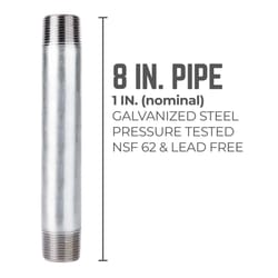 STZ Industries 1 in. MIP each X 1 in. D MIP Galvanized Steel 8 in. L Nipple