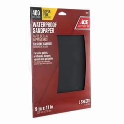 Ace  11 in. L x 9 in. W 400 Grit Silicon Carbide  Waterproof Sandpaper  5 pk 