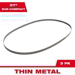 Milwaukee Steel Portable Band Saw Blade 18 TPI Straight teeth 3 pk