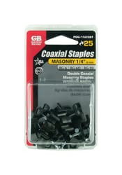 Gardner Bender 1/4 in. W Plastic Insulated Masonry Double Coaxial Staple 25 pk