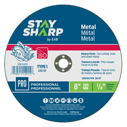 Stay Sharp 8 in. D X 5/8 in. Metal Cutting Wheel 1 pc