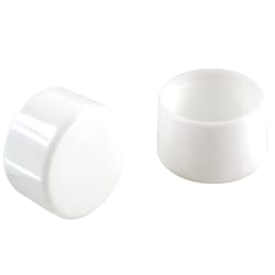 Shepherd Hardware Plastic Leg Tip White Round 1/2 in. W X 1/2 in. L 4 pk