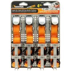 Keeper 1 in. W X 6 ft. L Orange Tie Down Strap 300 lb 4 pk