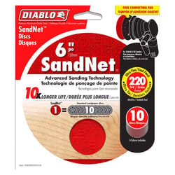 Diablo SandNet 6 in. Ceramic Blend Hook and Lock Sanding Disc 220 Grit Ultra Fine 10 pk