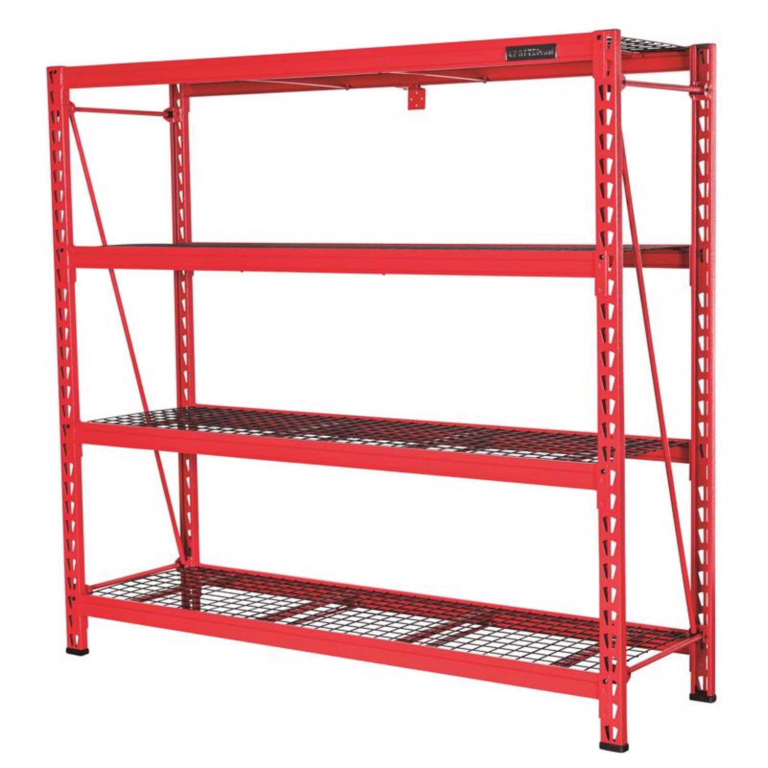 CAT 77 x 24 Inch Heavy Duty Industrial 4 Tier Adjustable Steel Wire Shelf 