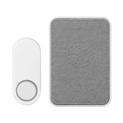 Globe Gray/White Plastic Wireless Doorbell Kit