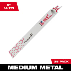 Milwaukee Torch 9 in. Bi-Metal Blade Set 14 TPI 25 pc