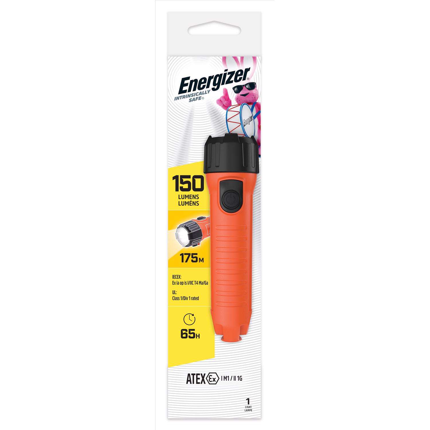 Energizer 150 lm Black/Orange LED Flashlight D Battery Ace Hardware