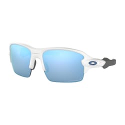 Oakley Flak XS Unisex Polished White Frame Prizm Deep Water Lens Polarized Sunglasses