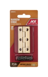 Ace 2.75 in. W X 2-1/2 in. L Antique Brass Brass Narrow Hinge 2 pk