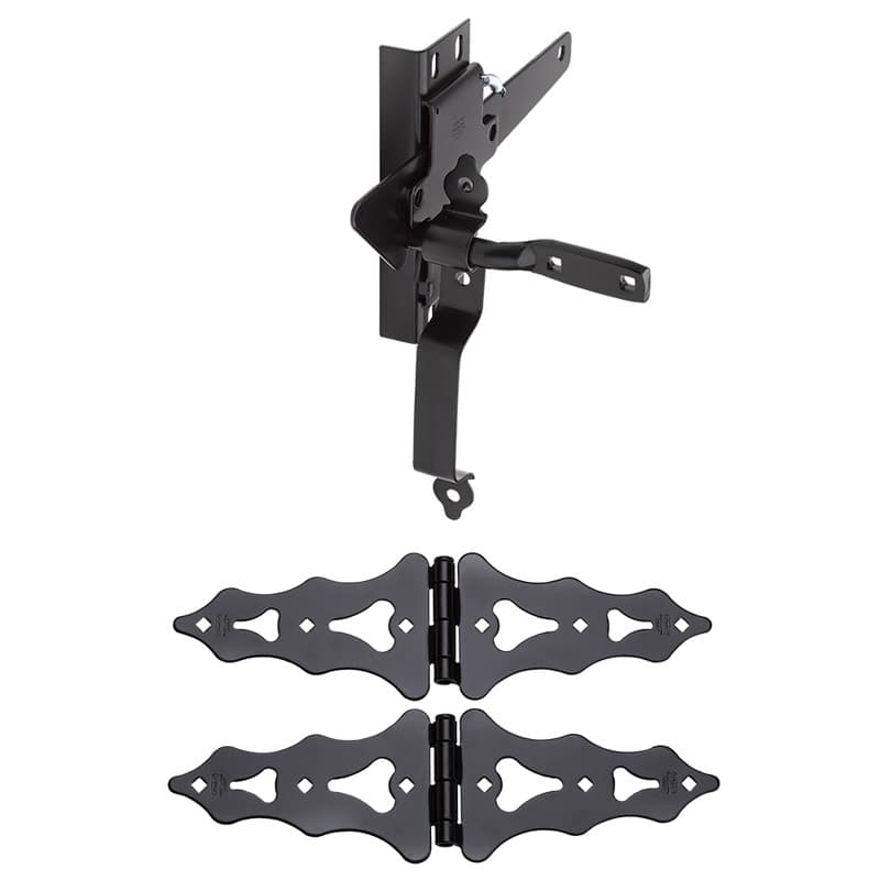 national hardware black steel gate hardware kit 1 pk