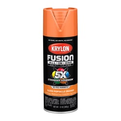 Krylon Fusion All-In-One Gloss Popsicle Orange Paint+Primer Spray Paint 12 oz