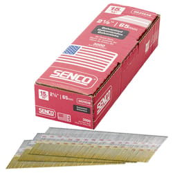 Senco 2-1/2 in. L X 15 Ga. Angled Strip Galvanized Finish Nails 34 deg 3000 pk