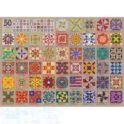 Cobble Hill 50 States Blocks Quilt Jigsaw Puzzle 1000 pc