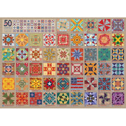 Cobble Hill 50 States Blocks Quilt Jigsaw Puzzle 1000 pc