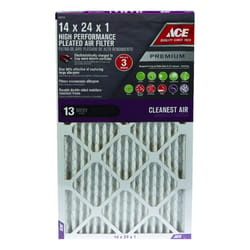 Ace 14 in. W X 24 in. H X 1 in. D Synthetic 13 MERV Pleated Air Filter 1 pk