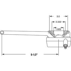 Prime-Line Bronze Steel Left Single-Arm Casement Operator Crank Handle For Truth