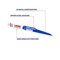 Lenox LUMBERWOLF 9 in. Bi-Metal Reciprocating Saw Blade 6 TPI 1 blade