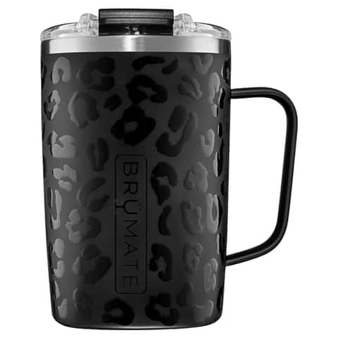 BruMate Toddy 16 oz Onyx Leopard BPA Free Vacuum Insulated Mug