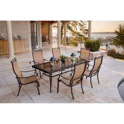 Hanover Monaco 7 pc Bronze Aluminum Transitional Dining Set