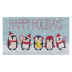 Sports Licensing Solutions 20 in. W X 30 in. L Multi-Color Penguin Holiday Nylon Door Mat