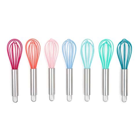 Cook Works Red Silicone & Stainless Steel Whisks, 3-Pack