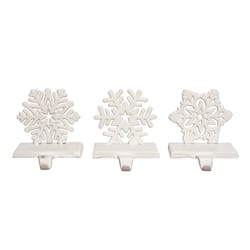 Transpac White Snowflake Stocking Holder 4.72 in.