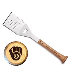 Baseball BBQ MLB Stainless Steel Natural Grill Spatula 1 pk