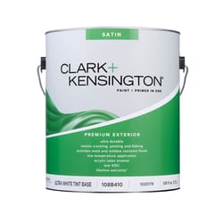 Clark+Kensington  Satin  Tint Base  Ultra White Base  Premium Paint  Exterior  1 gal. 