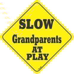 Signs Up English Yellow Novelty Sign 11 in. H X 11 in. W