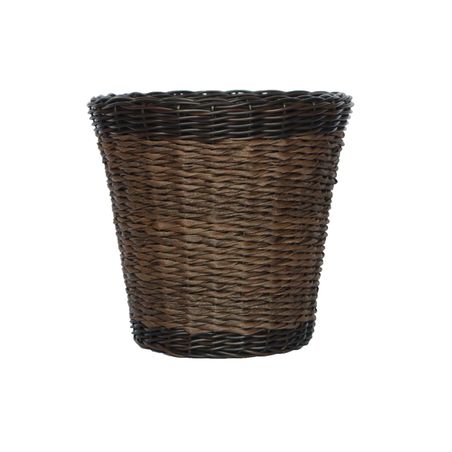 Infinity 12 in. H X 11 in. D Plastic Twisted Banana Leaf Planter Brown