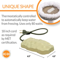 K&H Pet Prodcuts 4.5 in. H X 6.5 in. W Bird Bath De-Icer/Heater