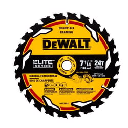 DeWalt Elite Series 7-1/4 in. D X 5/8 in. Carbide Circular Saw Blade 24 teeth 1 pk