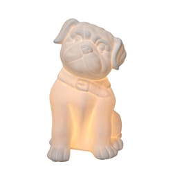 All The Rages Simple Designs 12.2 in. White Puppy Dog Shaped Table Lamp