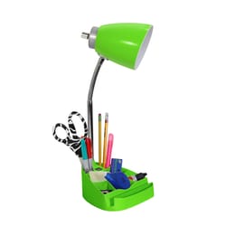 All The Rages LimeLights 18.5 in. Green Organizer Desk Lamp with USB Port