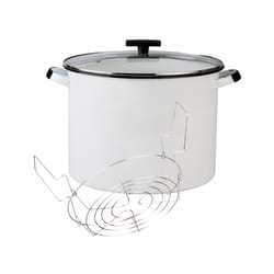Graniteware Ceramic Over Steel Canner 21 qt White
