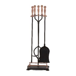 Panacea Black Antique Metal Fireplace Tool Set