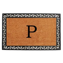 Calloway Mills Rembrandt "P" 2.5 W X 4 L Black/Brown Rectangle Coir Door Mat