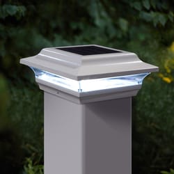 Classy Caps White Solar Powered 0.33 W LED Post Cap Light 1 pk